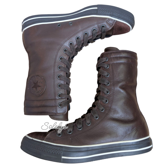 Converse 2006 All Star Leather XHI Calf Extra High Brown Sneaker Boot M7 W9 RARE - Picture 11 of 11